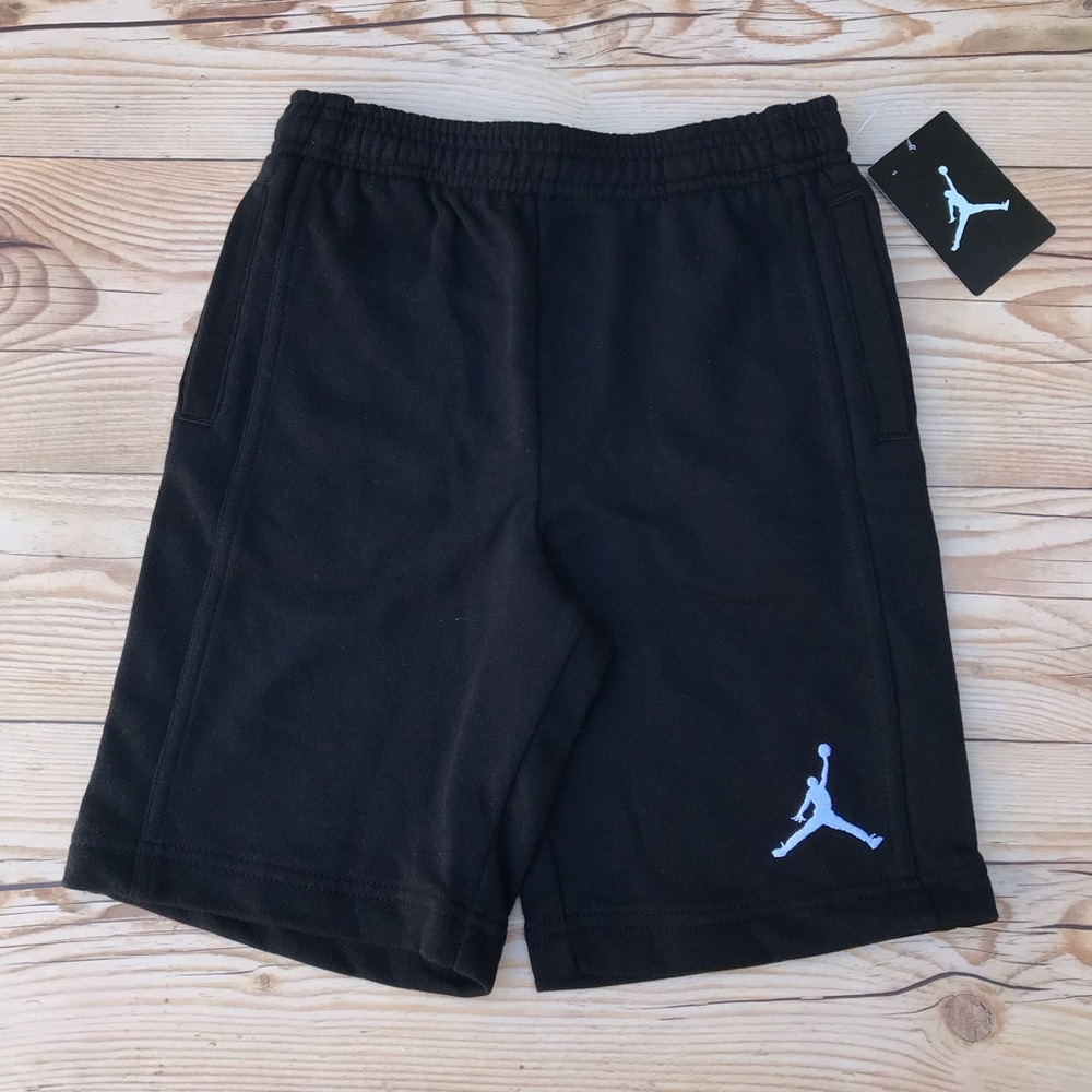 Jordan Black French Terry Cotton Jogger Shorts